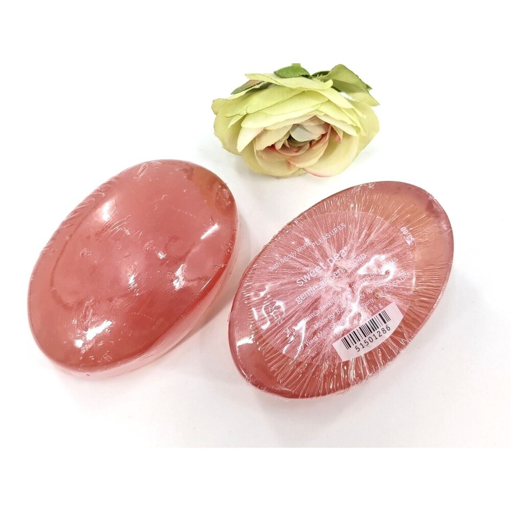 Bath & Bodyworks Sweet Pea 4oz Glycerin Bar Soaps Set of 2 Discontinued